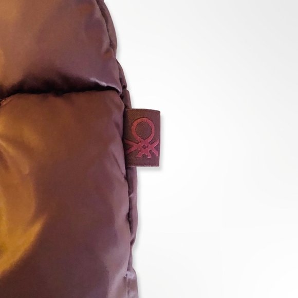 United Colors of Benetton Plum Puffer 3/4 length Jacket Size Small (6-7) - Picture 4 of 5